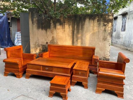 Bộ bàn ghế salon Tời Pháo gỗ gõ đỏ - Anh Đông (Thái Bình)