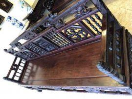 Ghế đoản trường kỷ - Ván dài nguyên tấm với đường vân gụ mật đẹp