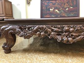 Quây sập dày 8p đục hoàn toàn thủ công bởi nghệ nhân làng nghề Châu Phong