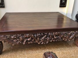 Sập gỗ gụ ta 1m8x2m2 mẫu ăn khế trả vàng cực đẹp - chú Dương (Thái Bình)