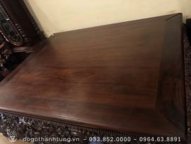 Mặt sập ghép từ 2 tấm gỗ gụ nguyên khối nổi vân xoắn đen siêu đẹp và sang trọng