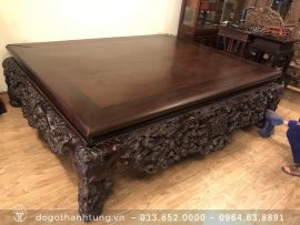 Sập gỗ gụ Điểu quần Mai 1m8x2m2 phù hợp với không gian phòng khách tân cổ điển, kết hợp với đồ nội thất lối xưa thì càng tinh tế