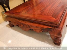 Sập gỗ được đóng khung tranh và luôn hở 2 góc để co giãn tốt theo khí hậu nóng lạnh ở nước ta.