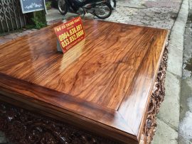Siêu phẩm sập thập điểu quần mai 1m6x2m gỗ hương vân đục kênh bong sắc sảo
