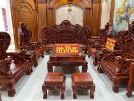 Bộ 12 món bàn ghế Bát Mã Cửu Long cao cấp phù hợp đặt trong căn phòng trên 20m2