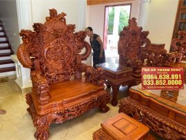 Ghế đơn bộ Rồng khuỳnh Nghê đỉnh, vách Tứ Linh của đại gia Viễn