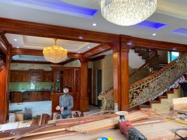 Căn biệt thự đang trong quá trình hoàn thiện nội thất
