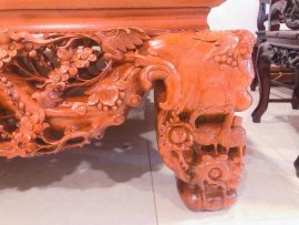 Chân sập siêu VIP khắc đôi hươu tình tứ và cành mai nở rộ - Kiểu dáng mới