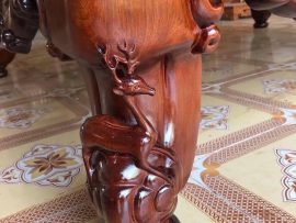 Chân sập dáng Lân quỳ đục hươu kênh bong bắt mắt. Chân đại 24cm