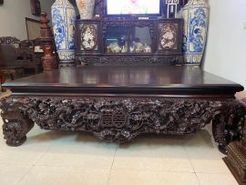 Siêu phẩm sập thập điểu quần mai 100% gỗ gụ - mặt chính diện