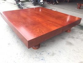 Sập chiếu ngựa gỗ xoan đào 2m2x2m4x20cm phun màu giả hương