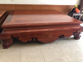 Toàn cảnh bộ sập trơn gỗ hương đá - Mẫu sập được yêu thích nhất năm 2021