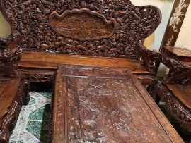 Mặt bàn bộ Cửu Long 12 món được đục vảy nền chốn tiên cảnh bồng lai