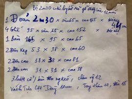 Kích thước chi tiết của siêu phẩm 12 món bàn ghế Cửu Long Bát Mã