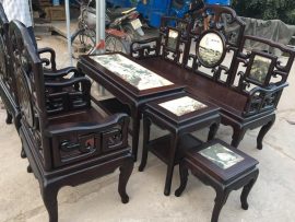 Bộ bàn ghế phòng khách mẫu móc mỏ 6 món gỗ gụ mật quý hiếm
