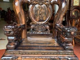 Ghế đơn tay đại 22cm, tay ghế đục Nghê ngậm ngọc vờn cầu