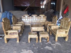 Trọn bộ 10 món bàn ghế phòng khách Như Ý gỗ nu nghiến