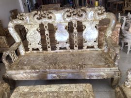 Đoản dài chương đục tay họa tiết lọ hoa, đỉnh ghế đục đào tiên cách điệu