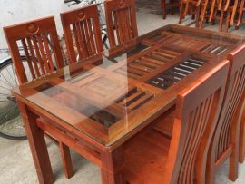 Bàn ăn chữ nhật quả táo