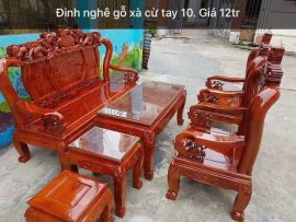 bộ quốc nghê rồng tay 10 gỗ xà cừ