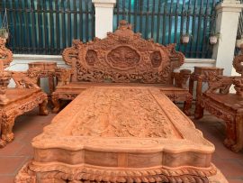 bộ rồng đỉnh gỗ hương 2m8