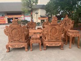 bộ rồng đỉnh gỗ hương 280cm