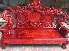 Bộ rồng khuỳnh vách C nghê đỉnh tay 12 gỗ xà cừ