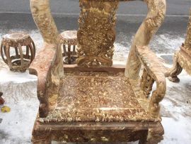 Ghế đơn bộ Minh Đào vách tạo dáng lục bình