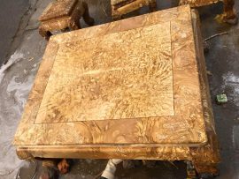 Mặt bàn để trơn chơi vân nu ngọc nghiến độc đáo, phủ sơn PU cao cấp như mặt đá