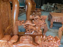 Bộ minh quốc tay lân cõng tiền gỗ hương đá giá rẻ