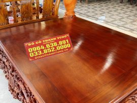 Mặt sập đánh giáp mịn, phủ PU bóng mịn màu nâu cánh gián