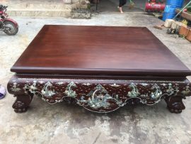 Sập gụ 2 lá nguyên khối già đanh, đánh giáp mịn