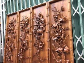 Tranh gỗ cao cấp Đắng Cay Ngọt Bùi lấy cảm hứng từ 4 loại quả: Mướp đắng, Ớt, Bí đỏ, Đậu tương