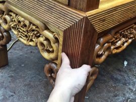 Chân ghế 11 chỉ, mặt vách 3 chỉ làm dày 2cm