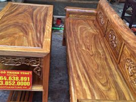 Mặt ghế tràn vân xoắn độc đáo, sử dụng 100% gỗ lim nguyên khối không chắp ghép