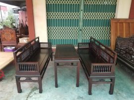 Mẫu trường kỷ song tiện Huế gỗ gụ 3 món (Chú Dương, TP Huế)