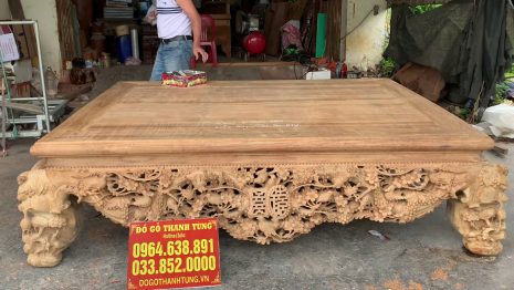 Sập thập điểu quần mai gỗ gụ hàng đục tay đẳng cấp (Anh Hiếu, Bắc Ninh)