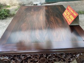 Mặt sập 2 lá vân gỗ hương vân Campuchia siêu đẹp. Khung tranh dày 10cm hở 2 đầu