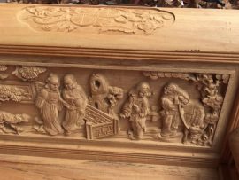 Cận cảnh chi tiết Tam Quốc trên vách tựa