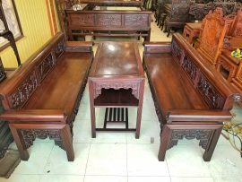 Trường kỷ 3 món sơn PU bóng mịn, dưỡng gỗ