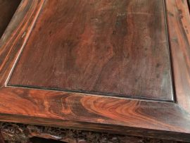 Bàn trường kỷ gỗ gụ ta nguyên tấm đóng khung tranh dày 10cm