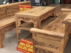 Bàn ghế trường kỷ cỡ trung gỗ gụ ta còn nguyên mộc để các bác kiểm mộc