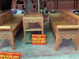 Bộ trường kỷ Tứ Quý 3 món đục thủ công tinh xảo