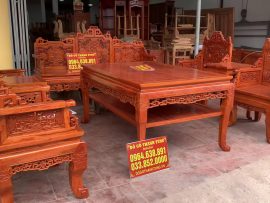 Trường kỷ gỗ hương đá đục tích Bát Tiên siêu VIP