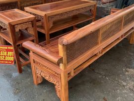 Trường kỷ vai lật sử dụng 100% gỗ lim Nam Phi, chế tác thủ công mỹ nghệ tinh xảo