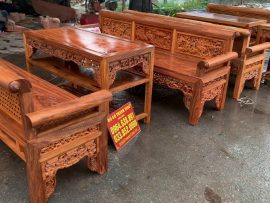 Trường kỷ đục phông nền tích Tam Quốc