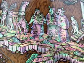 Hai cánh tủ khảm tích văn vương cầu hiền