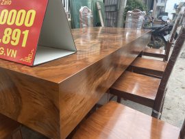 Bộ bàn ăn 10 ghế đóng hộp gỗ hương vân xám Nam Phi cực đẹp