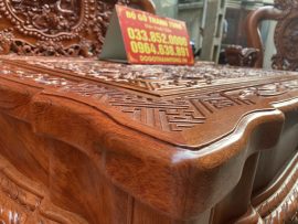 Bộ bàn ghế Nghê Đỉnh siêu vip tay cột 16 gỗ hương đá