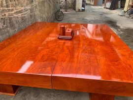 Chiếu ngựa hộp 2m2x2m4 gỗ hương đá vân veo siêu nét siêu tuyển